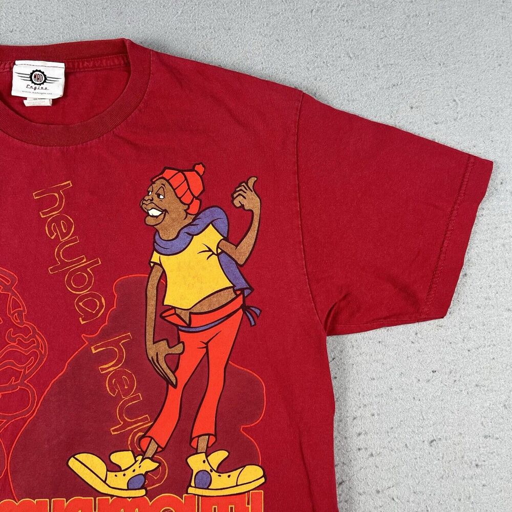 Vintage Fat Albert Mushmouth Shirt Men’s Large Red Short Sleeve Graphic Print - Picture 2 of 16